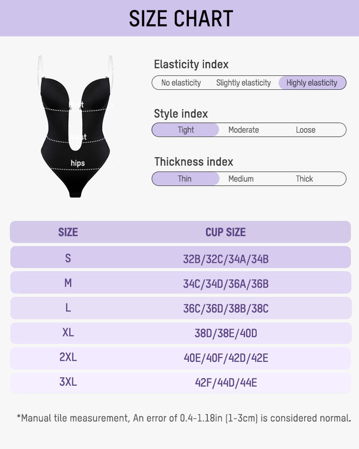 Strapless U Plunge Thong Bodysuit